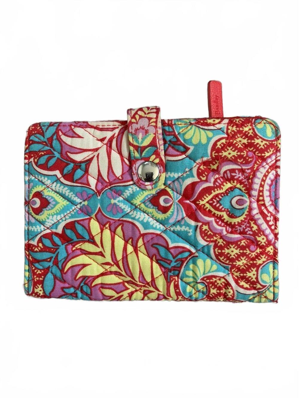 Vera Bradley Y2K Retro Wallet Quilted Colorful Boho Maximalist Cotton Bifold EUC